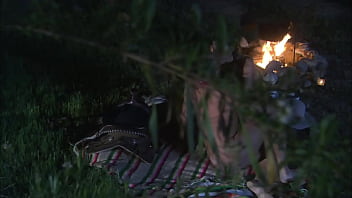 Brooke ballentyne fucks a hired ranch hand by the fireside outdoors