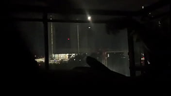 Late night balcony sex