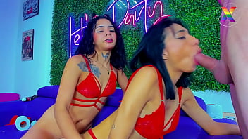 Latino trio with very hot blowjobs from nympho friends