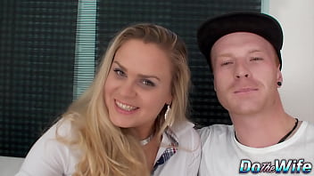 Blonde wife barra brass anally creampied right next to her cuckold