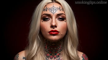 Smoking fetish ai movie red lipstick