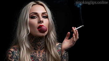 Smoking fetish ai movie red lipstick