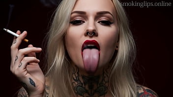 Smoking fetish ai movie red lipstick