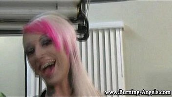 Tattoed chick in heels