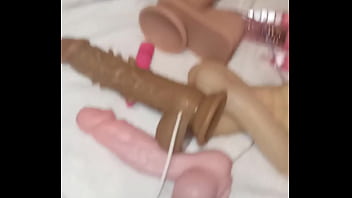 Watching and using sex machine on wife
