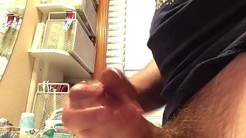 Cumshot from my lubed cock