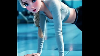Looks like queen elsa is training hard what's she training for ai generated