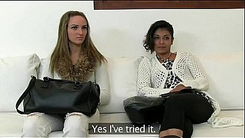 Fake agent fucks amateur lesbians on casting