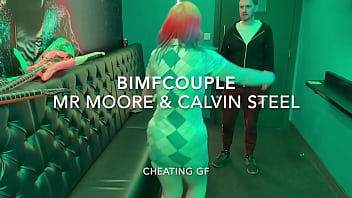 Cheating gf fucks two strangers before bf joins foursome