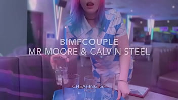 Cheating gf fucks two strangers before bf joins foursome