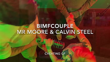 Cheating gf fucks two strangers before bf joins foursome