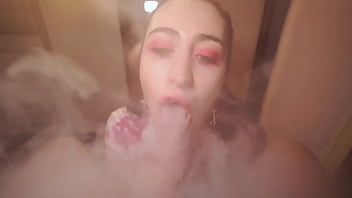 My sexy neighbor sucks me off on camera pov action