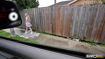 Bangbros candy lane enjoys every moment in the bang bus and smiles as she gets a messy facial