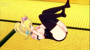 Bowsette is horny and impatient to start fucking on the floor