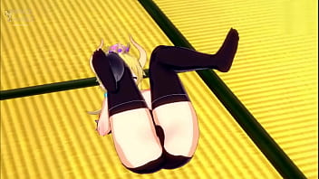 Bowsette is horny and impatient to start fucking on the floor