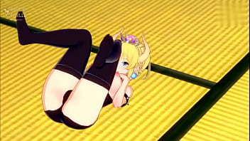 Bowsette is horny and impatient to start fucking on the floor