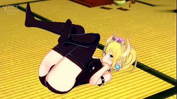 Bowsette is horny and impatient to start fucking on the floor