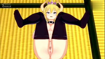 Bowsette is horny and impatient to start fucking on the floor