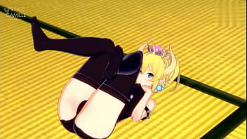 Bowsette is horny and impatient to start fucking on the floor