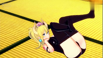 Bowsette is horny and impatient to start fucking on the floor