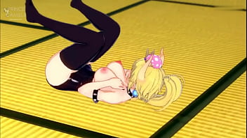 Bowsette is horny and impatient to start fucking on the floor