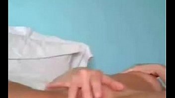 Horny blonde babe rubs her smooth slit on webcam