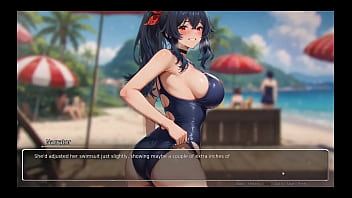 Bluring the walls romance hentai game ep 7 exhib couple at the beach