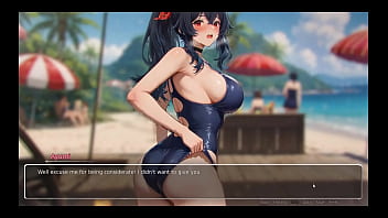 Bluring the walls romance hentai game ep 7 exhib couple at the beach