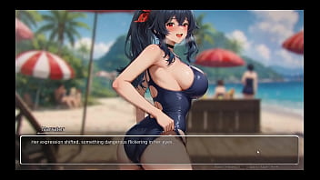 Bluring the walls romance hentai game ep 7 exhib couple at the beach