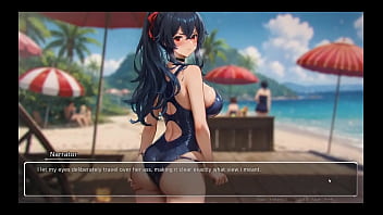 Bluring the walls romance hentai game ep 7 exhib couple at the beach
