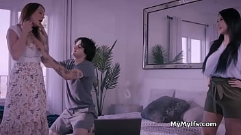 Asian milf and her bestie sharing studs dick freeuse style