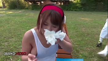 Sensual japanese star sara saijo embraces passion under the stars