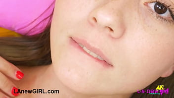 Gorgeous brunette model naked close up