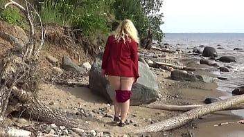 Sexy teacher has fun on the coast after lessons