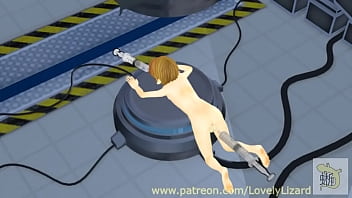 Alien woman milks elf