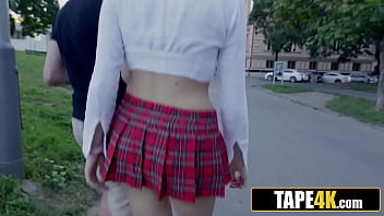 Clueless geek is lucky to get his ass licked by gorgeous college babe