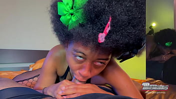 Sexy burglar takes a wet throat inspection