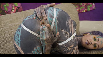 Tatted slut fucked deep in the ass only