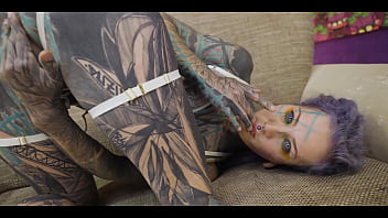 Tatted slut fucked deep in the ass only