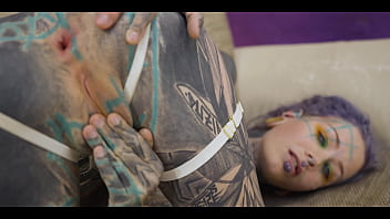 Tatted slut fucked deep in the ass only