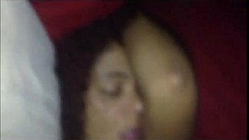 Black amateur couple having kinky sex at home