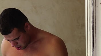 Footjob leads to a deep fuck against the sink for this cute blonde