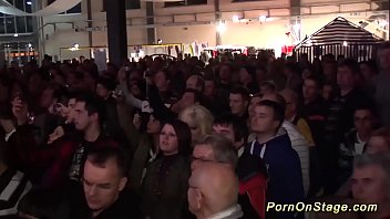 Wild lesbian pornshow in public