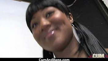 Interracial black slut hardcore group facial 5