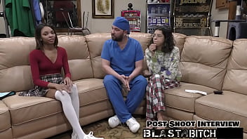 Solana spits out doctor's load so he fucks & blasts her with cum