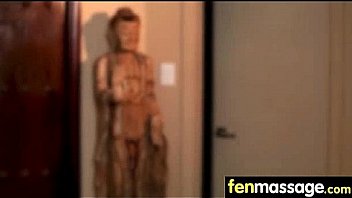 Sexy teen babe sucks and fucks at the massage table 18