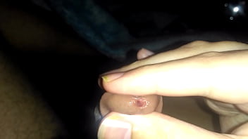 Hairy latino tries glans massage until orgasm