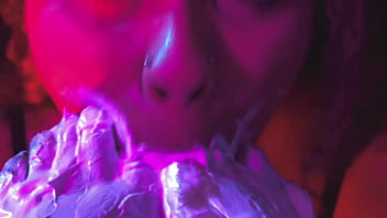 Bbw foot whipped cream toes licking & sucking