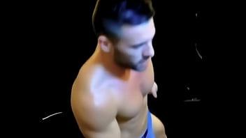 Series of thin muscled guys guys in briefs in transition from sitting and squatting to standing and back down again with muscled legs torso chest amd arms and nice bulge too