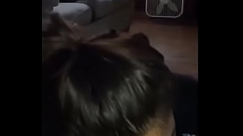 Horny latina teen girl sucking big black cock after